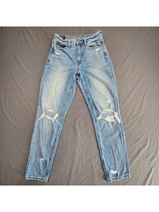 American Eagle Denim - American Eagle Womens Size 2 Distressed Mom Jeans Light Wash Denim